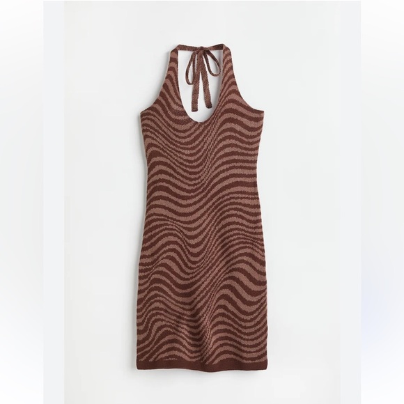 Brown Zebra Pattern Sleeveless Dress - Picture 1 of 9